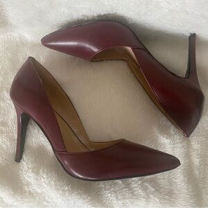 Banana Republic Women's Pointed Burgundy Leather Stiletto Heels
